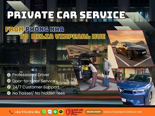 Private Car From Phong Nha To Melia Vinpearl Hue